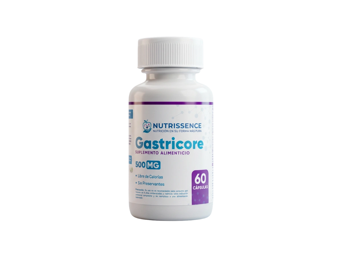 Frasco de Gastricore de Nutrissence para soporte digestivo y regeneración de barrera intestinal.